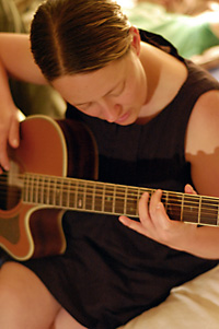 A Student Taking Guitar Lessons near Penrith in the Lower Blue Mountains